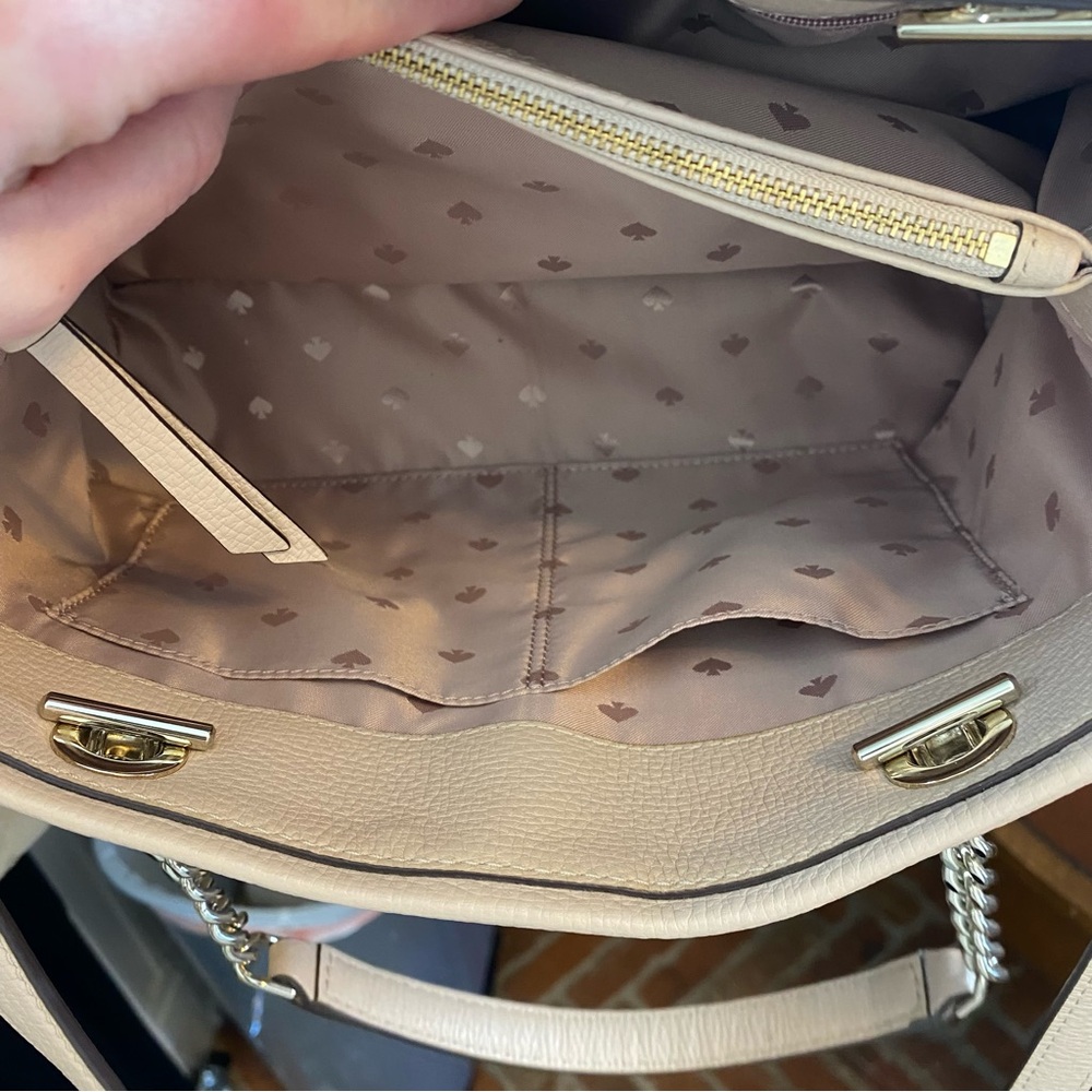 KATE‎ SPADE Jordyn medium chain handle tote bag beige with crossbody strap - Picture 9 of 10